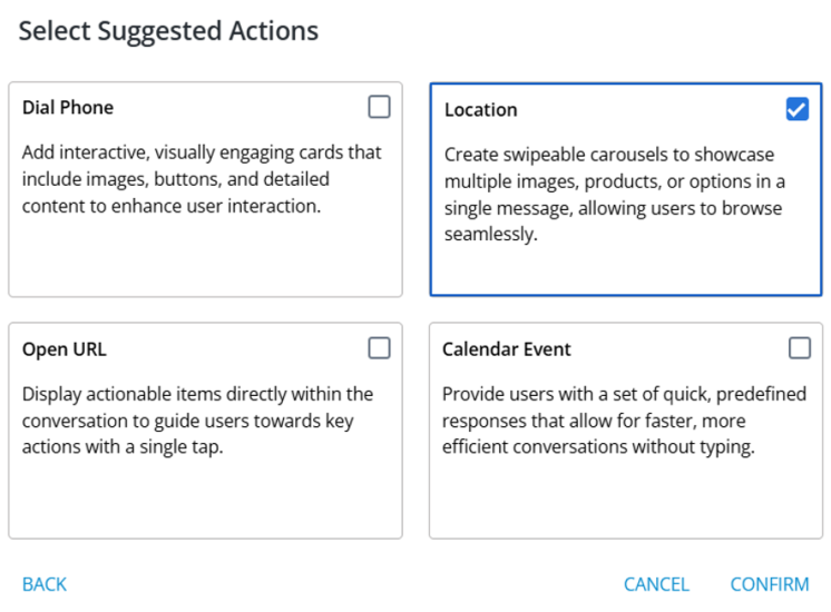 location suggested action